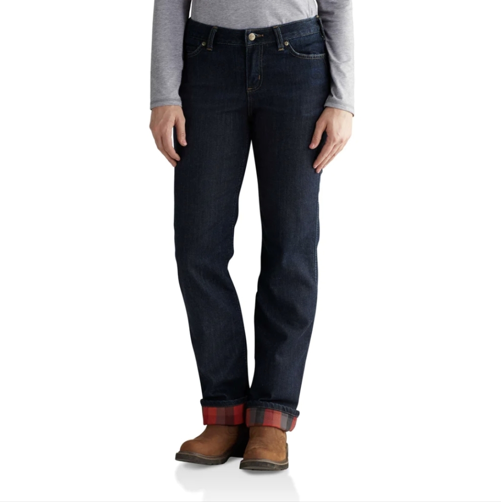 👖Carhartt Women's Original-Fit Blaine Flannel-Lined Jean, Size 2 Regular